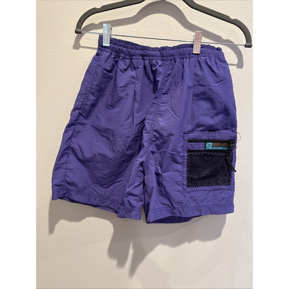 Vtg Royal Robbins Purple Waterline Nylon Shorts ‎ Small Drawstring Zip pocket